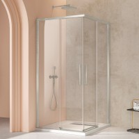 Душевой уголок Слим 8мм (Slim 8mm) VSS-4SL900CLBN, 900*900, брашированный никель, стекло прозрачное