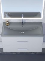 Раковина для ванной кварцевая Uperwood Foster Quartz 90х45,5х17,5 см, серая матовая, бетон