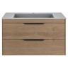 База под раковину Chiara 2D 800 подвесная, 2 выкатных ящика soft-close, N.Oak
