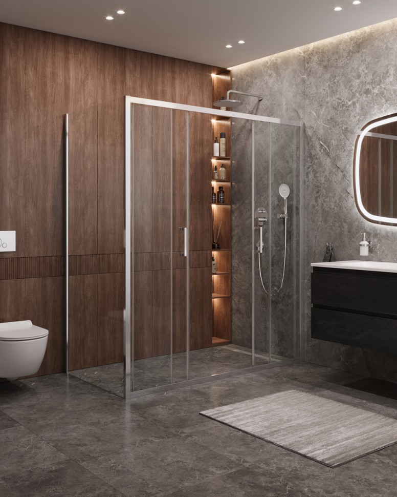 Душевой уголок CEZARES MOLVENO-AH-2/1-170/100-C-Cr-IV