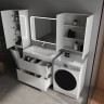 Тумба напольная STYLELINE "Бергамо мини 90" (2 ящ.) Люкс Плюс антискрейтч белый глянец под раковину Каре Люкс МИНИ 900х350