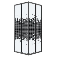 Душевое ограждение Niagara Eco NG-1008-14QBLACK (80х80х190) квадрат,раздвижное,черный,стекло мозаика,1 место