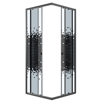 Душевое ограждение Niagara Eco NG-1008-14QBLACK (80х80х190) квадрат,раздвижное,черный,стекло мозаика,1 место
