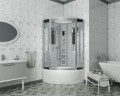 Душевая кабина Niagara Luxe NG-7790W (90x90х215) высокий поддон(45см),дверь раздвижная,стенки серебро,4 места