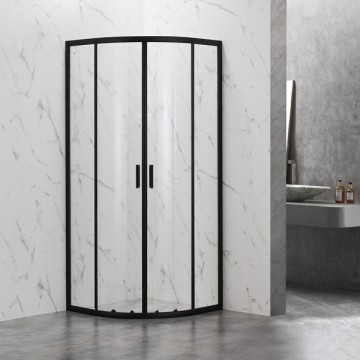 Душевой угол Veconi Rovigo RV-202B, 800x800x1900, черный, стекло прозрачное