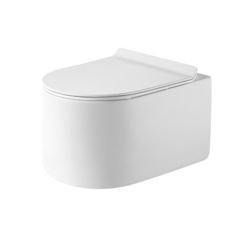 Унитаз подвесной Grossman Thin Rim GR-5606SQ (500х360х362) тонкий ободок,белый с тонкой крышкой,микролифт,смыв торнадо,1 место