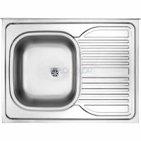 Стальная мойка, 1-чаша с осушкой, с правой стороны - накладываемый