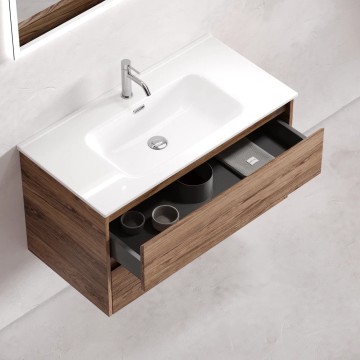Тумба подвесная SANCOS Libra 890х450х500, c двумя ящиками оснащенными доводчиками, дуб чарльстон, арт. LB90ECH
