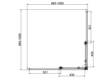 Душевой уголок Слим 8мм (Slim 8mm) VSS-4SL100CLBN, 1000*1000, брашированный никель, стекло прозрачное