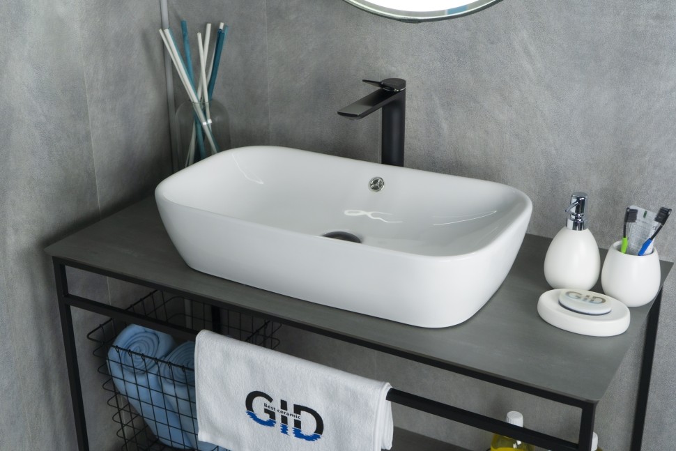 Раковина Gid N9217 51132 накладная белая 61x34x13.5