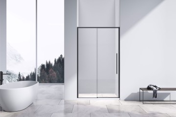 Душевая дверь Слим-Н (Slim-N) VDS-4SN110CLB, 1100, черный, стекло прозрачное