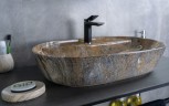 Раковина Gid Mnc346T 54471 накладная под камень глянцевая 61x41x14