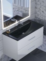 Раковина для ванной кварцевая Uperwood Foster Quartz 90х45,5х17,5 см, черная матовая, уголь