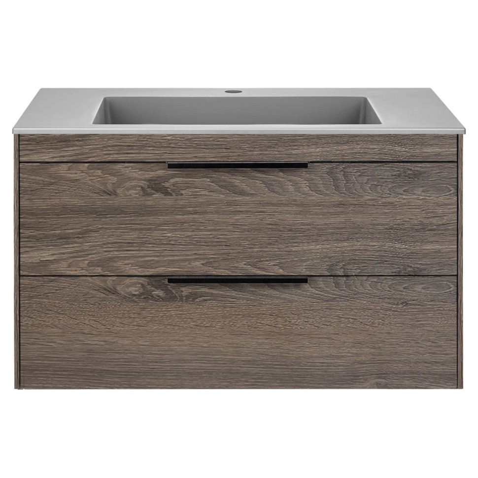 База под раковину Chiara 2D 800 подвесная, 2 выкатных ящика soft-close, R.Oak