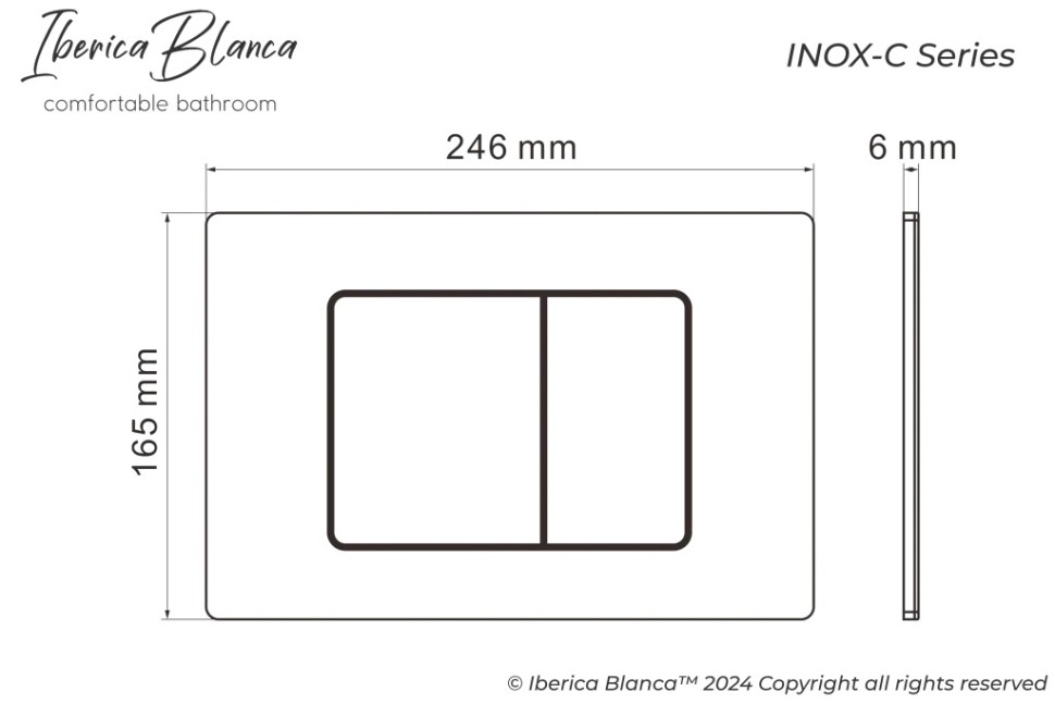 Комплект 3в1 IBERICA BLANCA инсталляция SILENCIO MINI, унитаз BURGOS ALTO белый, кнопка смыва INOX-C вороненая сталь (IB.001M.BRA.234.1180)