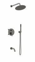 Душевой комплект Villa VSFW-1VL3GM встраиваемый, 3 режима, вороненая сталь