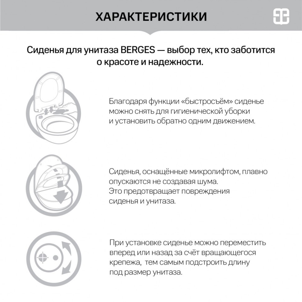Сиденье для унитаза Сиденье BERGES Code SO