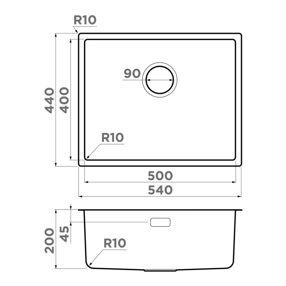 Кухонная мойка Omoikiri Tadzava 54-U/I Ultra-GM нерж. сталь/вороненая сталь
