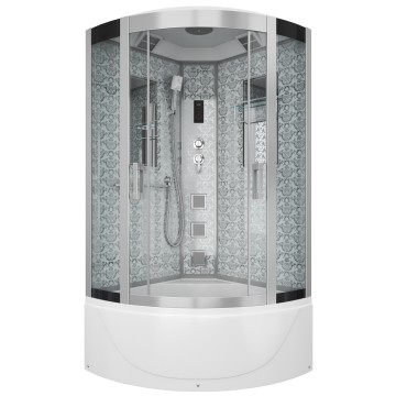 Душевая кабина Niagara Luxe NG-7710W (100x100х215) высокий поддон(45см),дверь раздвижная,стенки серебро,4 места