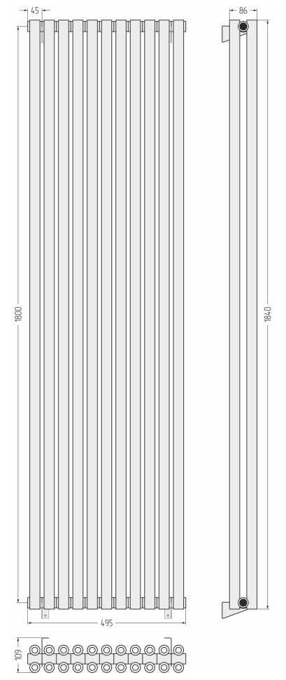 Эстет-00 1800х495 11 секций