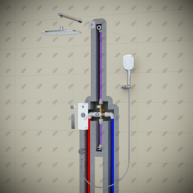 Душевая система встроенная Timo Helmi SX-4069/00-16SM хром-белый