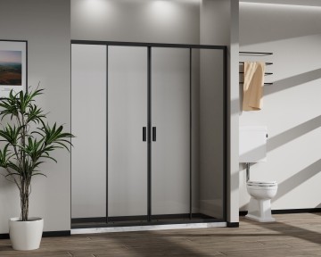 Душевая дверь Сити (City) VDS-5CT2170CLB, 1700, черный, стекло прозрачное