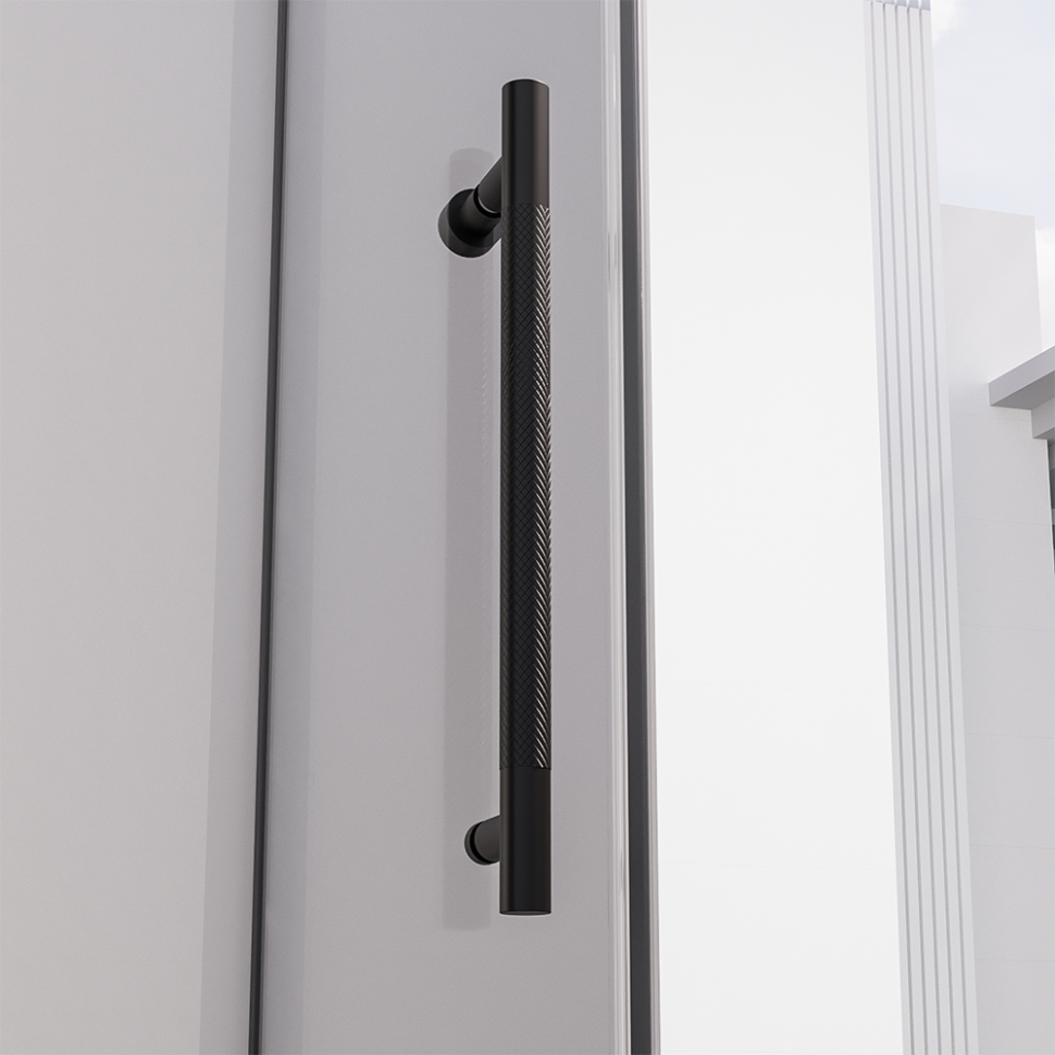 Душевой угол распашной Veconi Premium Alassio SP B, 1500х800x2000, черный матовый, стекло прозрачное осветленное