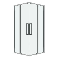 Душевое ограждение Grossman Cosmo 300.K33.02.9090.10.00 (90х90х195) квадрат,раздвижная,хром,стекло прозрачное, 1 место