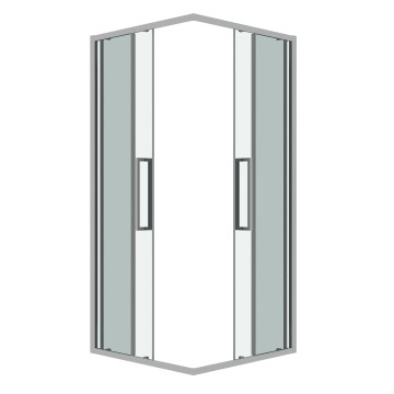 Душевое ограждение Grossman Cosmo 300.K33.02.9090.10.00 (90х90х195) квадрат,раздвижная,хром,стекло прозрачное, 1 место