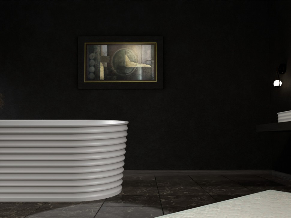 Ванна из искусственного камня ABBER Stein AS9650 белая матовая