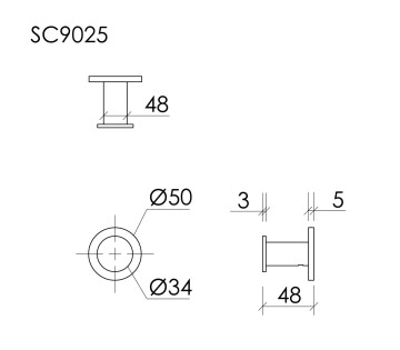Крючок SANCOS Base, брашированное золото, PVD покрытие, арт. SC9025BG