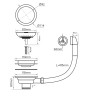 Слив с круглым переливом, PM6022-LG, светлое золото, Paulmark