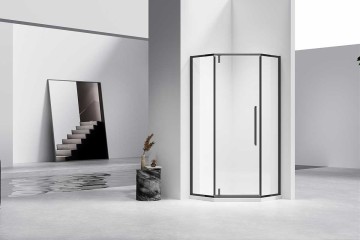Душевой уголок Слим-Н (Slim-N) VSP-4SN900CLB, 900*900, черный, стекло прозрачное