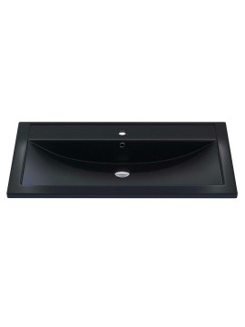Раковина для ванной кварцевая Uperwood Foster Quartz 90х45,5х17,5 см, черная матовая, космос