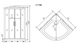 Timo Lux T-7709 NEW душевая кабина 90*90*225, турецкая баня хамам, стульчик прозрачный