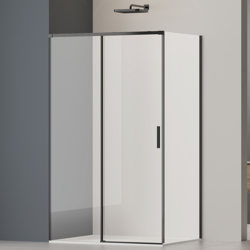 Душевой уголок Soft 2 VSR-3SO29013CLB, 1300*900, черный, стекло прозрачное