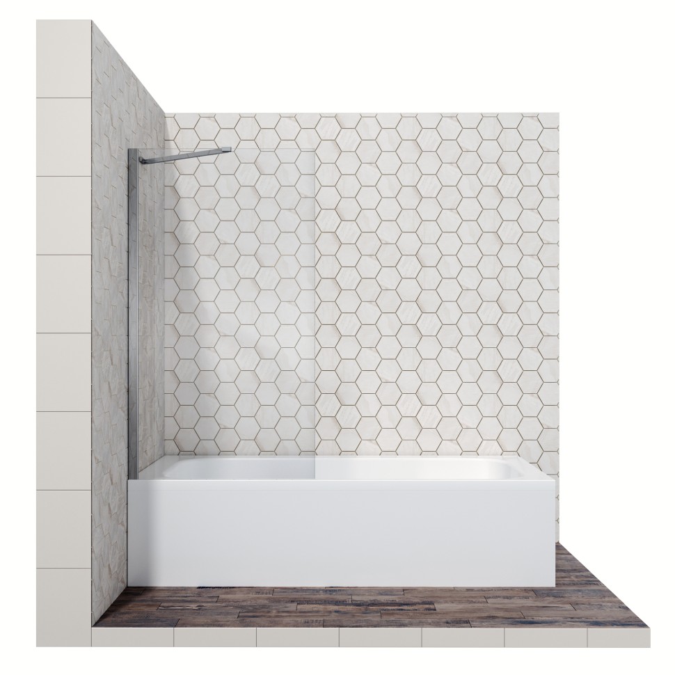 Шторка для ванны Ambassador Bath Screens 16041103 (80х140) хром,стекло прозрачное,неподвижное,1 место