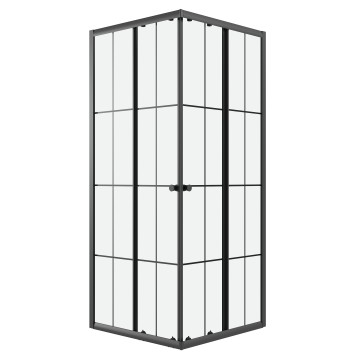 Душевое ограждение Niagara Eco NG-1008-14QKL (80х80х190) квадрат,раздвижное,черный,стекло клетка,1 место