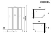 Душевая кабина Niagara Classic NG-33394-14RBKTG (130х90х210) средний поддон(26см),стекло матовое,4 места