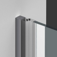 Душевая дверь Alpha VDP-3AL100CLGM, вороненая сталь, стекло прозрачное