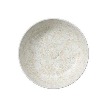 Раковина накладная круглая GSI AltaCeramica AC30638 450 × 450 мм, без отверстия под смеситель, цвет под бежевый камень Beige stone