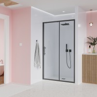 Душевая дверь Veconi Evo 100 GR, 1500x1950, графит брашинг, стекло прозрачное