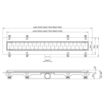 Душевой лоток Veconi Stesso Line Graphite 700