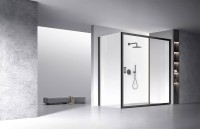 Душевой угол Veconi Rovigo RV-060B, 1900х900х1950, черный, стекло прозрачное New