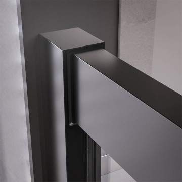 1/2 Душевого угла Veconi Premium Trento PTC-20B, 1200*2000мм, черный матовый, стекло прозрачное