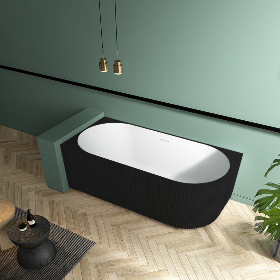 Акриловая ванна ABBER AB9329-1.7MB L черная матовая