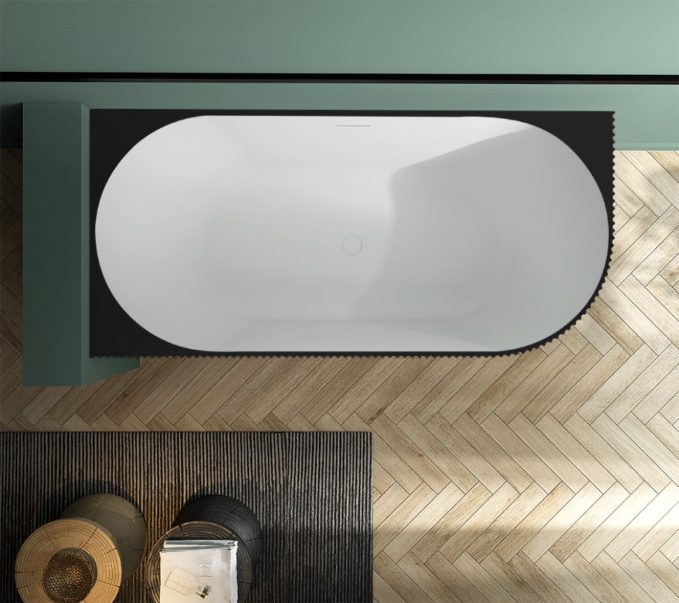 Акриловая ванна ABBER AB9329-1.7MB L черная матовая