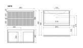 Тумба подвесная SANCOS Snob T 890х445х500, c двумя ящиками оснащенными доводчиками, Doha Soft, арт.SNT90SM