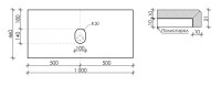 Столешница для ванной комнаты SANCOS 1000х460 , арт. TT100A2