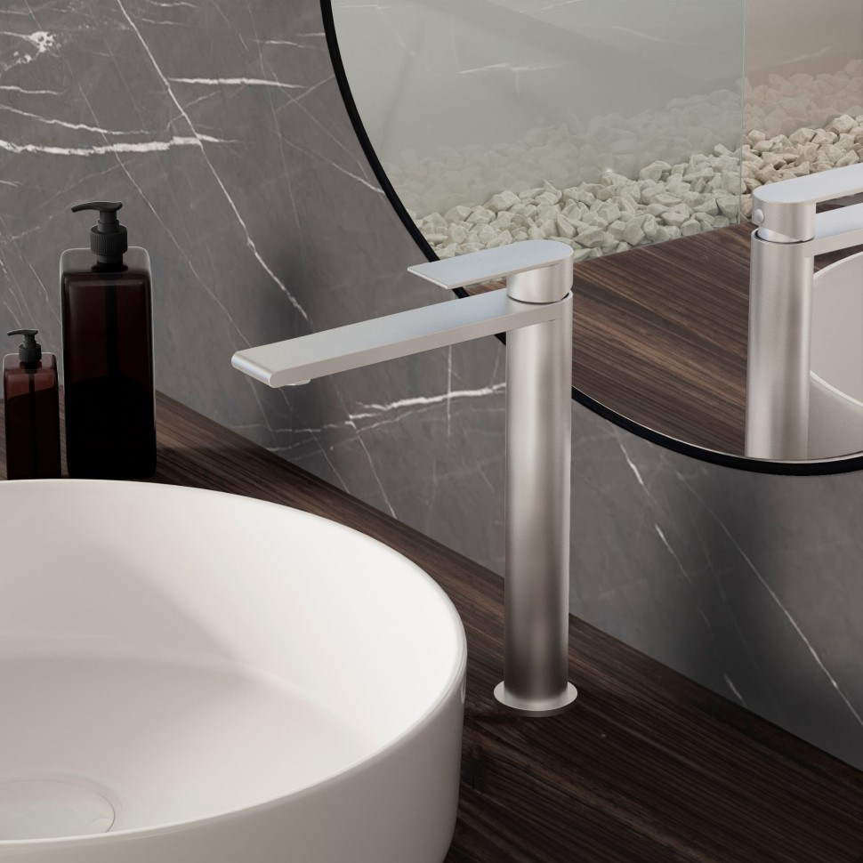 Смеситель для раковины Vogue (SS) VBF-2VS2BN однорычажный, сатин